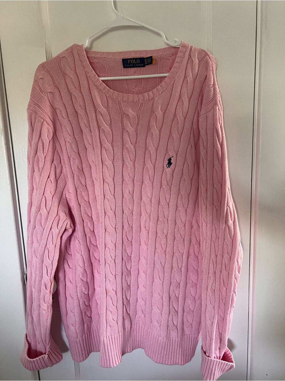 Ralph Lauren Pink Cable-Knit Crewneck Sweater or sweater dress